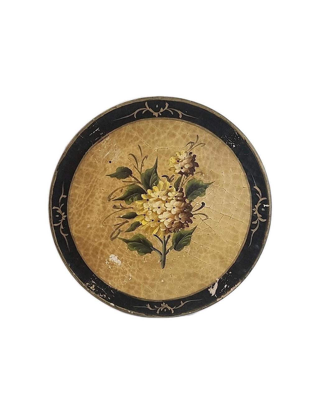 Antiqued Rustic Hand Painted Decorative Papier Mache Tray CBK Made China 13"
